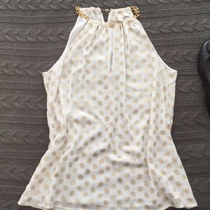 Michael Kors White and Gold Top